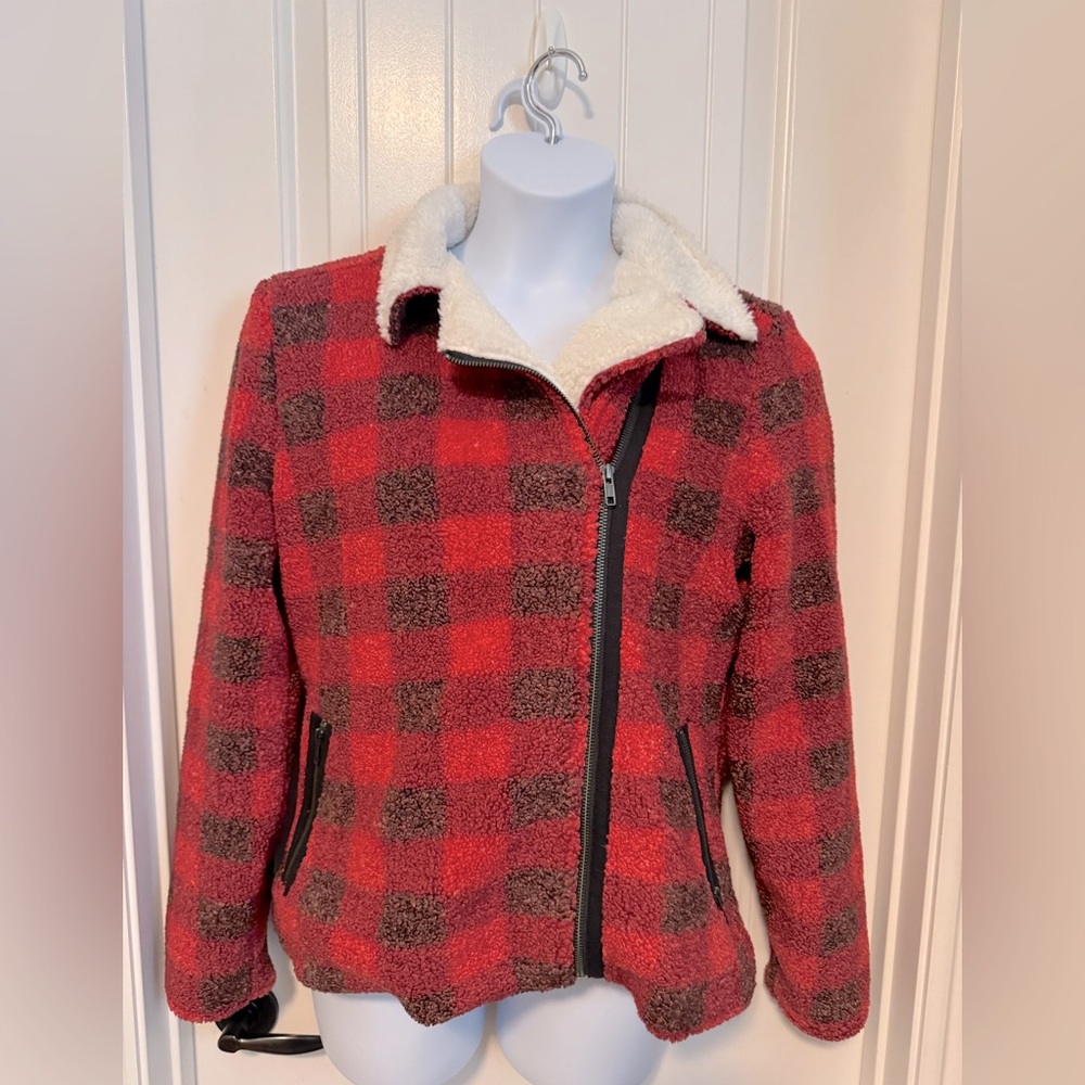 Like New Miranda Lambert Idyllwind Plaid Western Sherpa Moto Jacket, Large